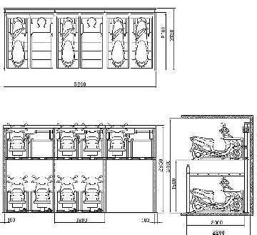 dimension of motorcycle parking